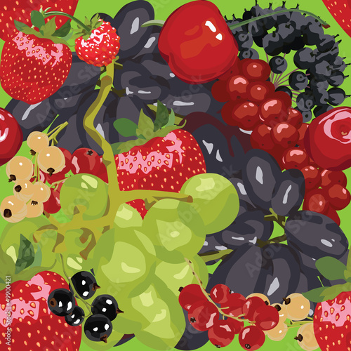 Seamless bright background with berries