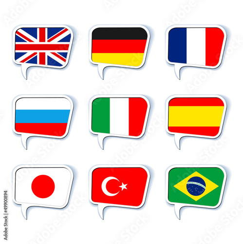 Speech bubbles. Languages