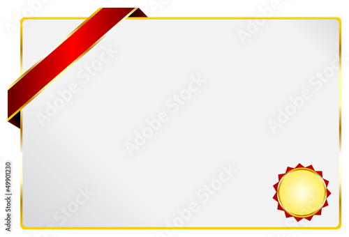 Blank Award With Golden Ribbon