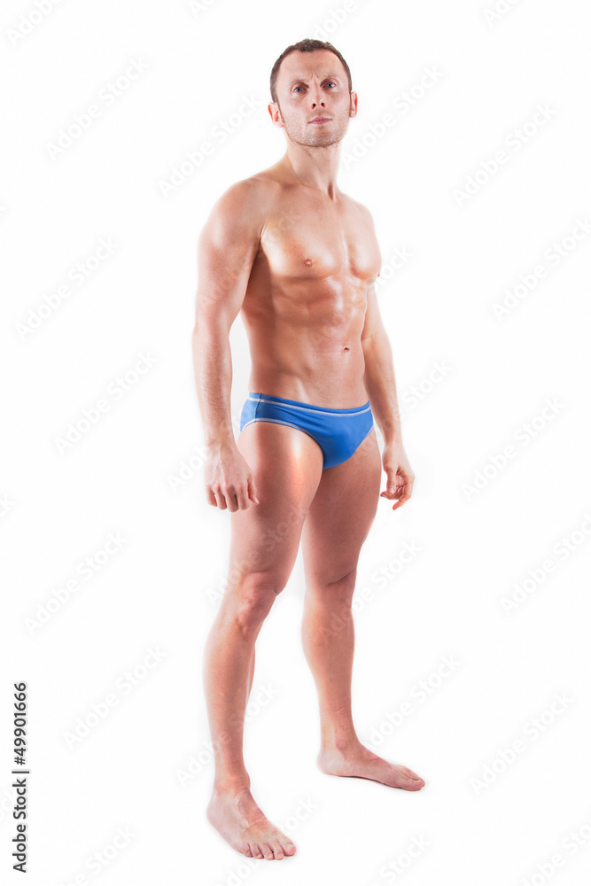 Strong handsome fitness sports man in underwear