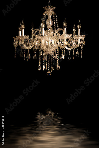 vintage glass lamp black background photo