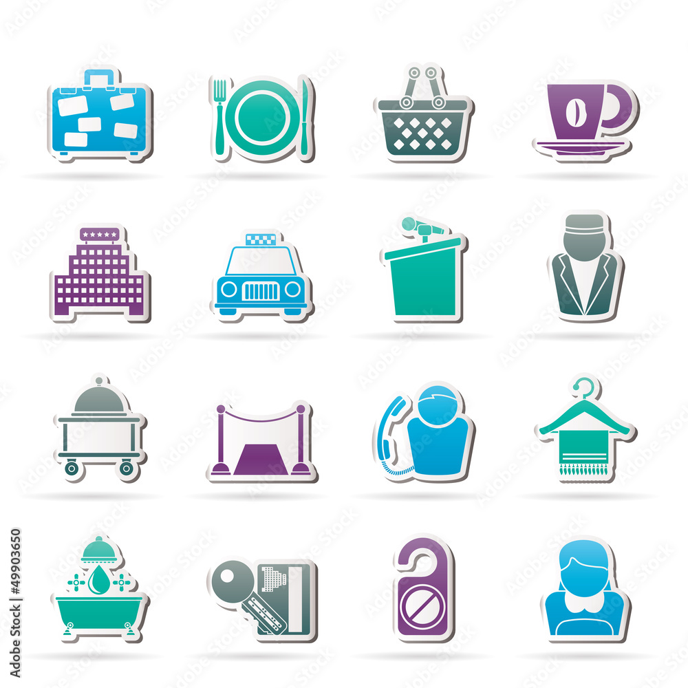 Hotel and motel services icons - vector icon set Hotel and motel services icons - vector icon set