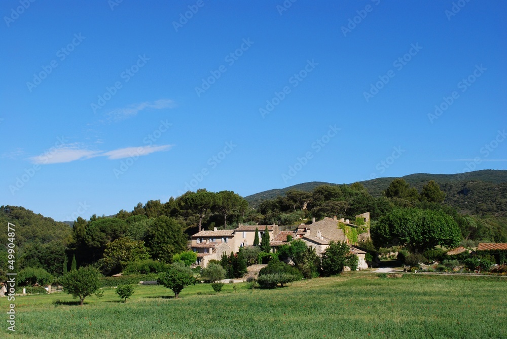 Stone houses in countryside, Lourmarin village, Provence, France Stone houses in countryside, Lourmarin village, Provence, France