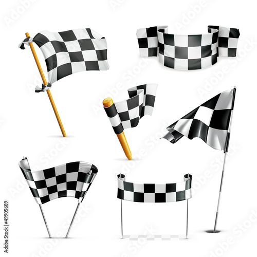Checkered flags, set