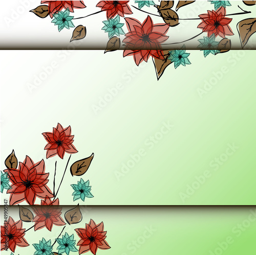 Card with abstract floral background.