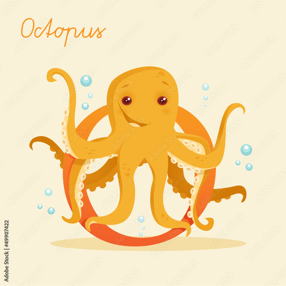 Animal alphabet with octopus vector illustration Animal alphabet with octopus vector illustration