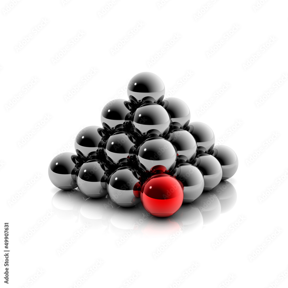 Hierarchie - Pyramide aus Kugel: 3D Grafik / 3D Illustration Hierarchie - Pyramide aus Kugel: 3D Grafik / 3D Illustration