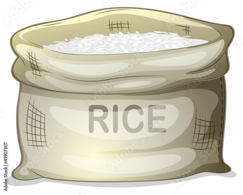 A sack of white rice