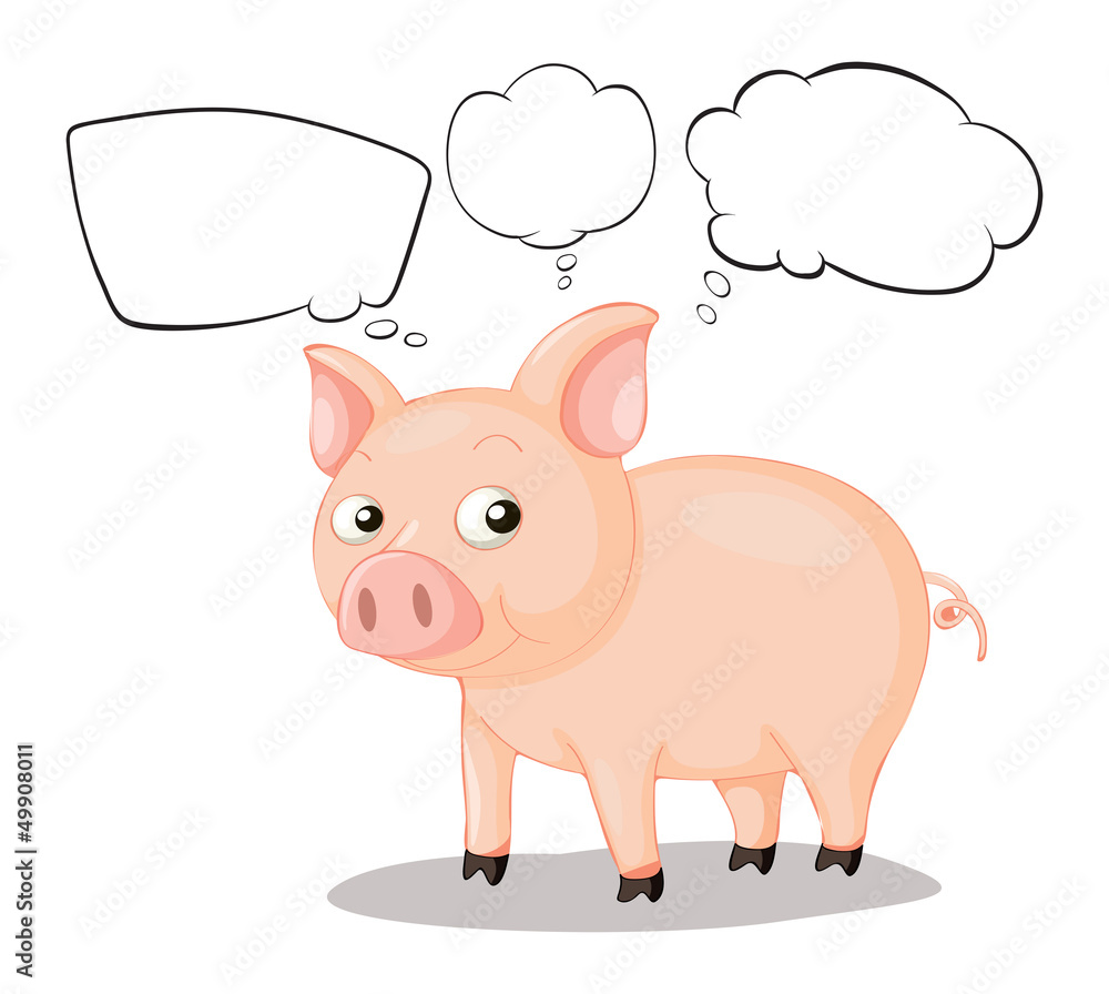 A pig with empty callouts A pig with empty callouts