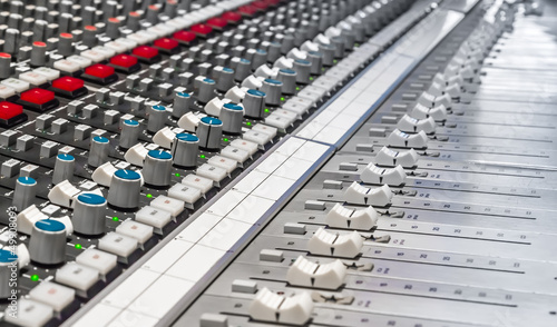 Professional mixer in recording studio
