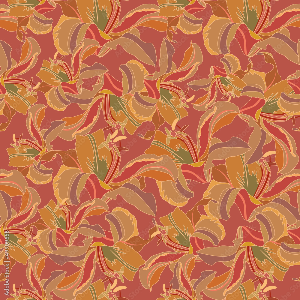 Abstract background. floral seamless pattern with flowers lily Abstract background. floral seamless pattern with flowers lily
