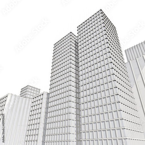 architecture drawing of skyscraper in big city