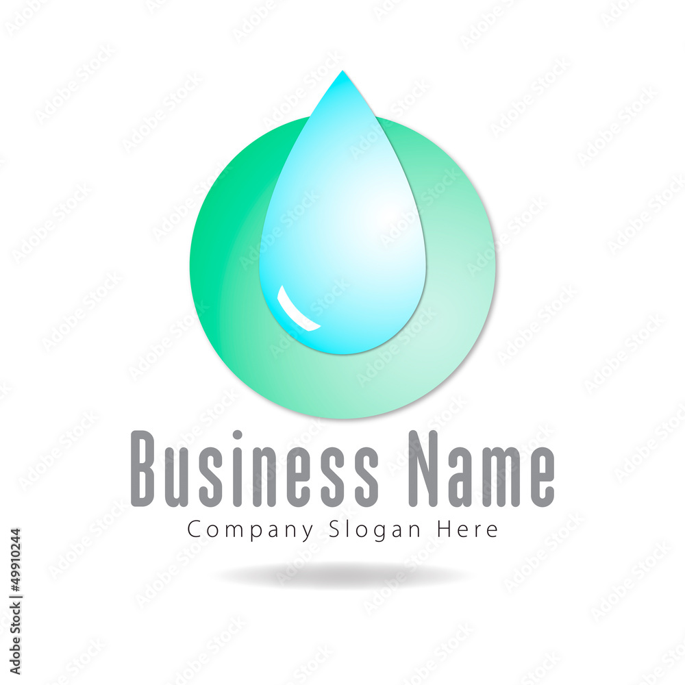 Logo with a clean water drop for a company working with nature, ecology and environment Logo with a clean water drop for a company working with nature, ecology and environment