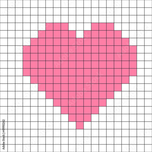 cross-stitch heart pattern vector
