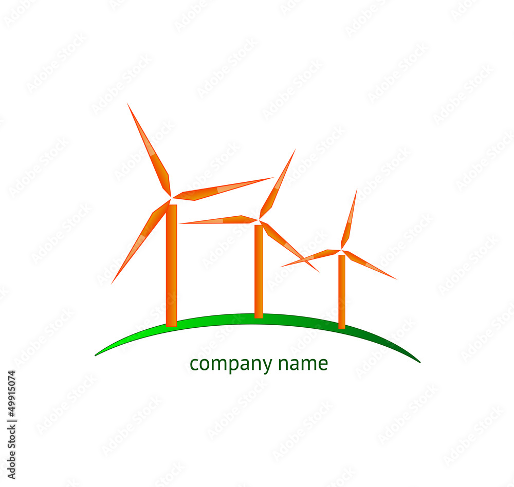Renewable energy - wind turbines stylized Renewable energy - wind turbines stylized