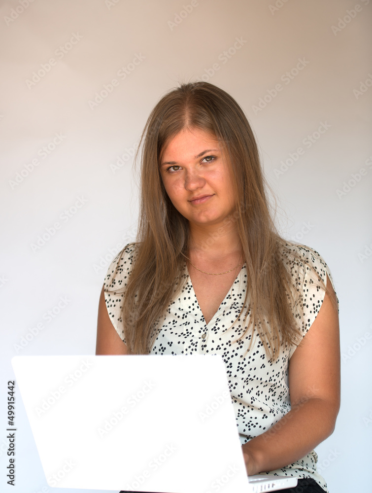 girl with computer