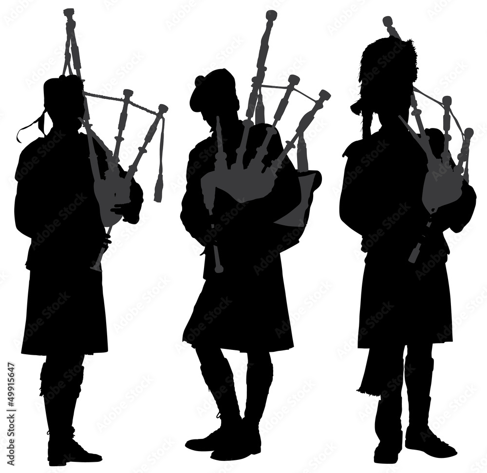 Obraz premium Bagpiper Silhouette