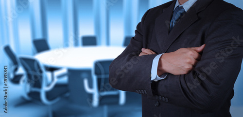 Quadro su tela businessman success working with his board room