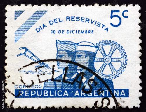 Postage stamp Argentina 1944 Day of the Reservists photo