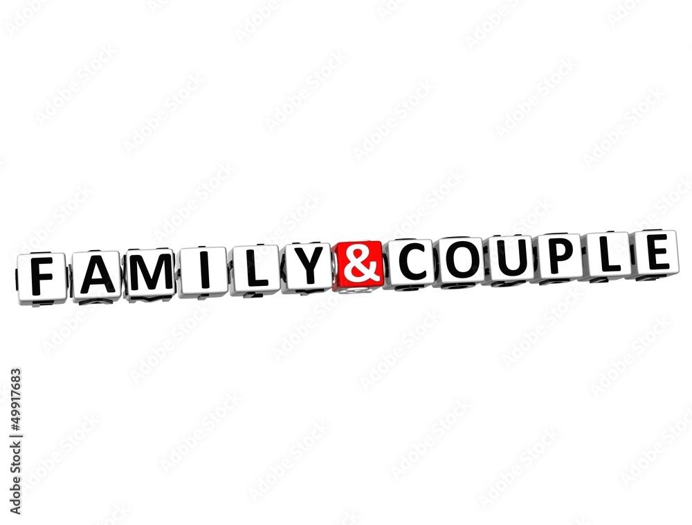 3D Family And Couple Button Click Here Block Text 3D Family And Couple Button Click Here Block Text