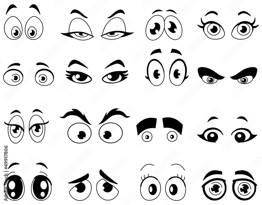 Outlined cartoon eyes Stock Vector | Adobe Stock Outlined cartoon eyes Stock Vector | Adobe Stock