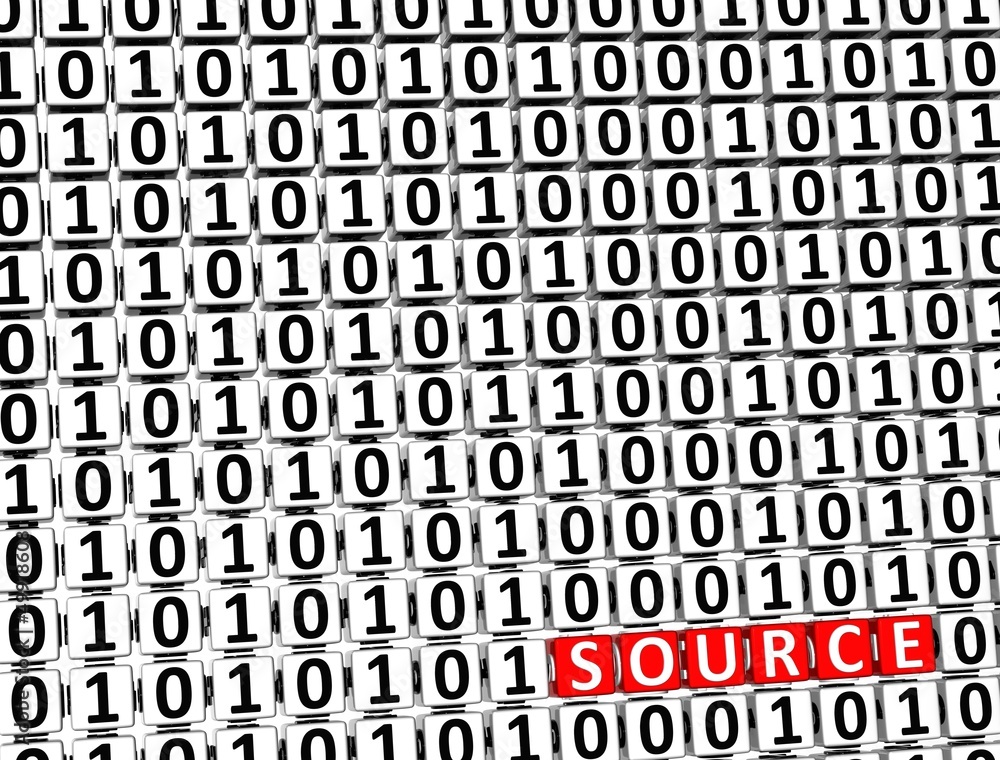 3D Word Source inside zero one blocks 3D Word Source inside zero one blocks