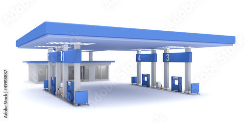 Schilderij op canvas Gas station
