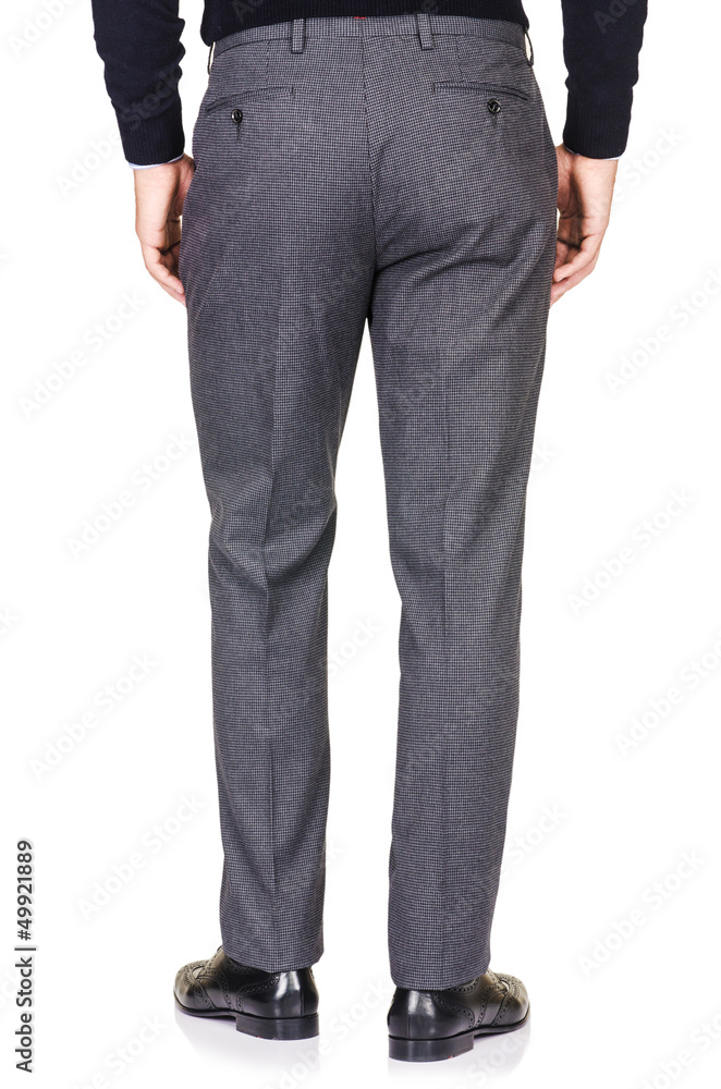 Fashion concept with trousers on white