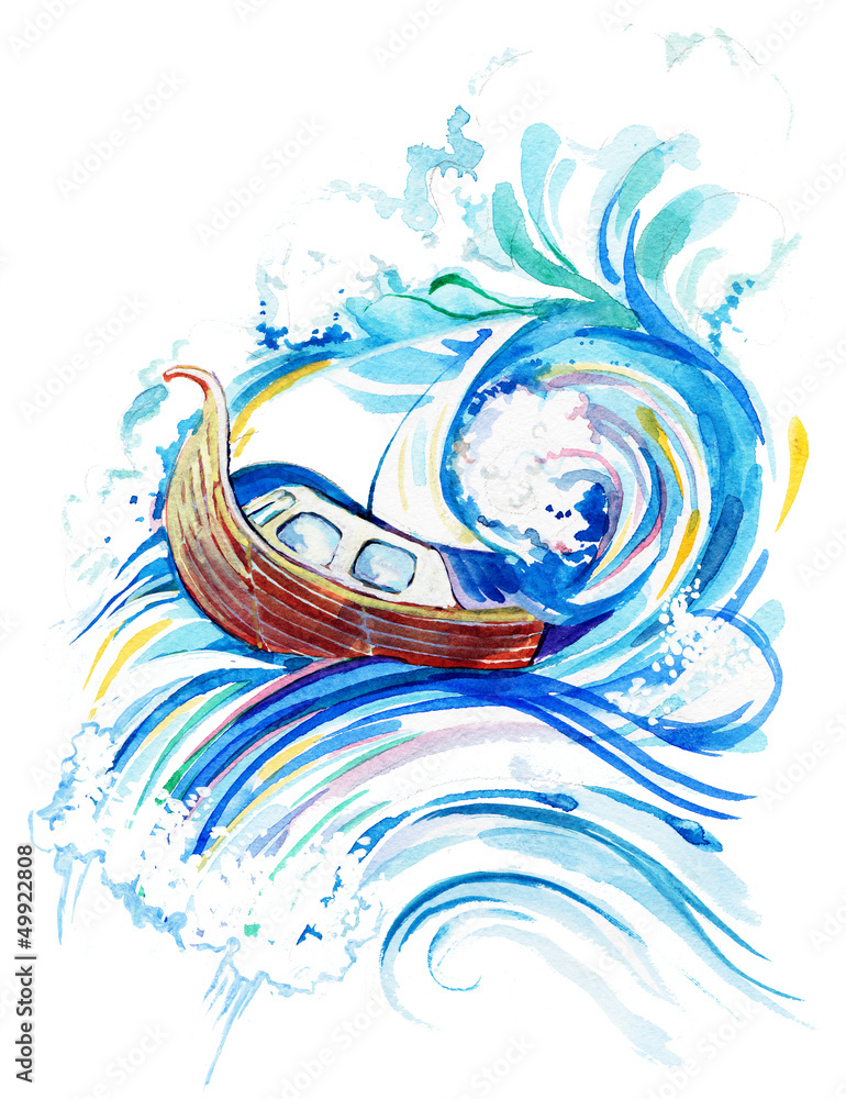 Naklejka premium Sailing