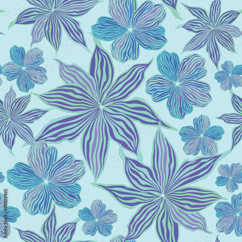 floral seamless vector background from lilac and blue flowers
