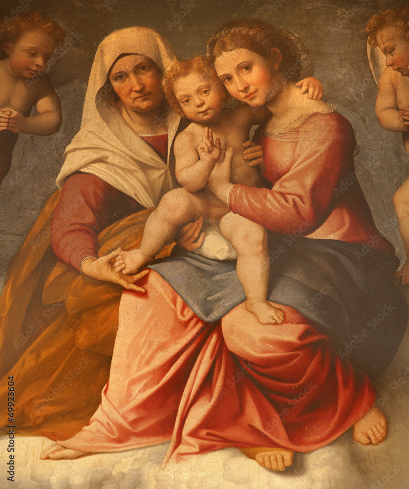 Verona - Paint of Madonna with the child -  San Fermo Maggiore