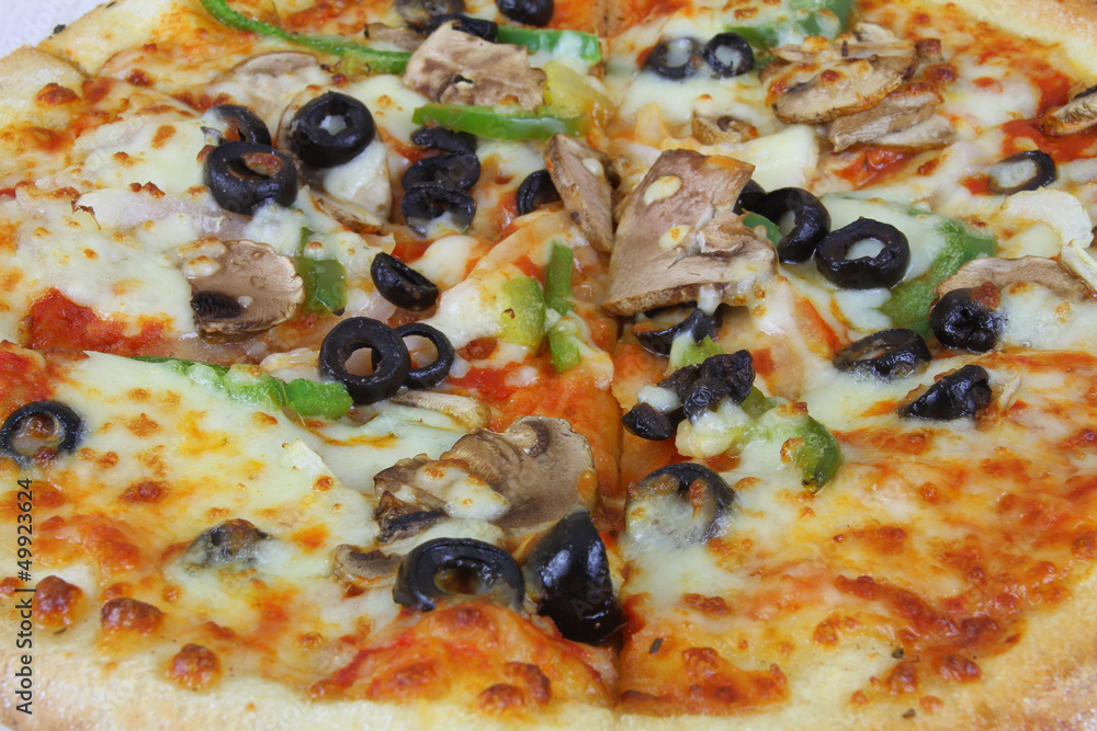Vegetarian pizza, close up Vegetarian pizza, close up