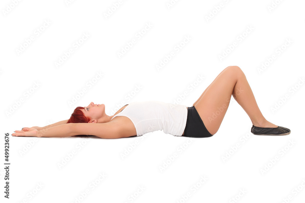 Young woman training yoga Young woman training yoga