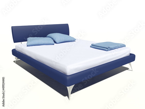 Modernes Bett blau