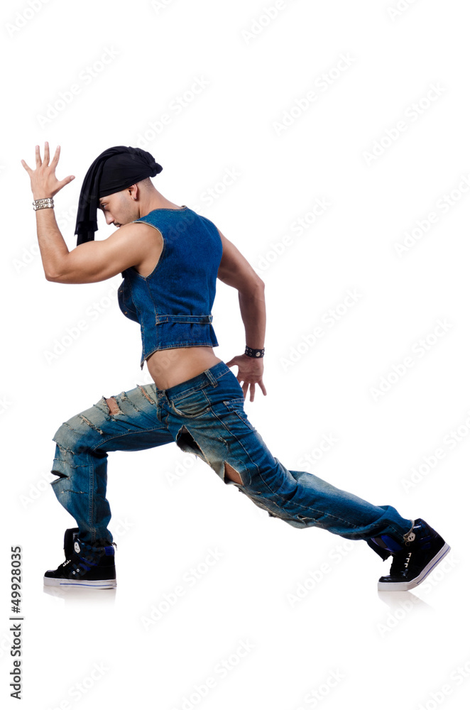 Dancer dancing on the white