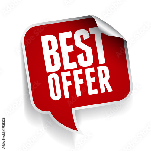 Best offer label speech bubble