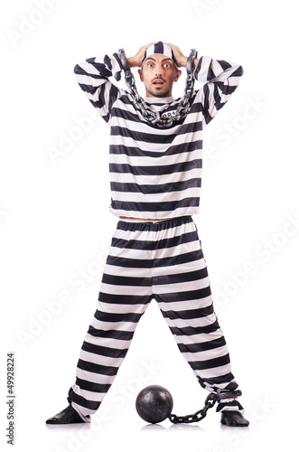 Fotografie, Obraz Convict criminal in striped uniform