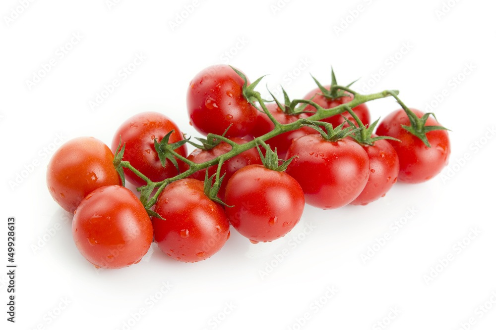 Cherry tomatoes isolated over white background Cherry tomatoes isolated over white background