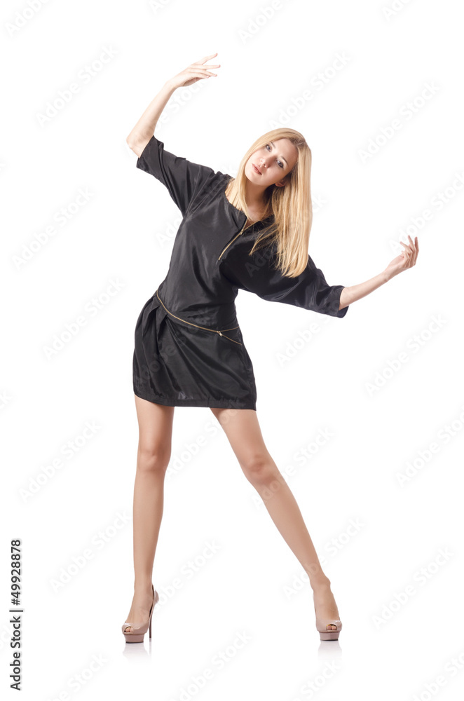 Attractive tall model isolated on white Attractive tall model isolated on white