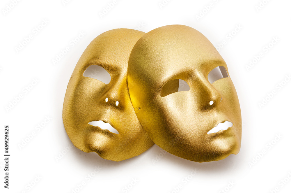 Naklejka premium Shiny masks isolated on white background