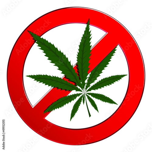 Sign forbidden cannabis