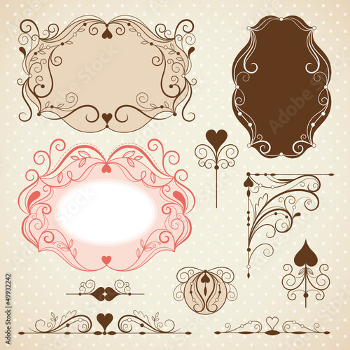 Set of frames, ornamental design elements