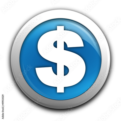 dollars sur bouton bleu