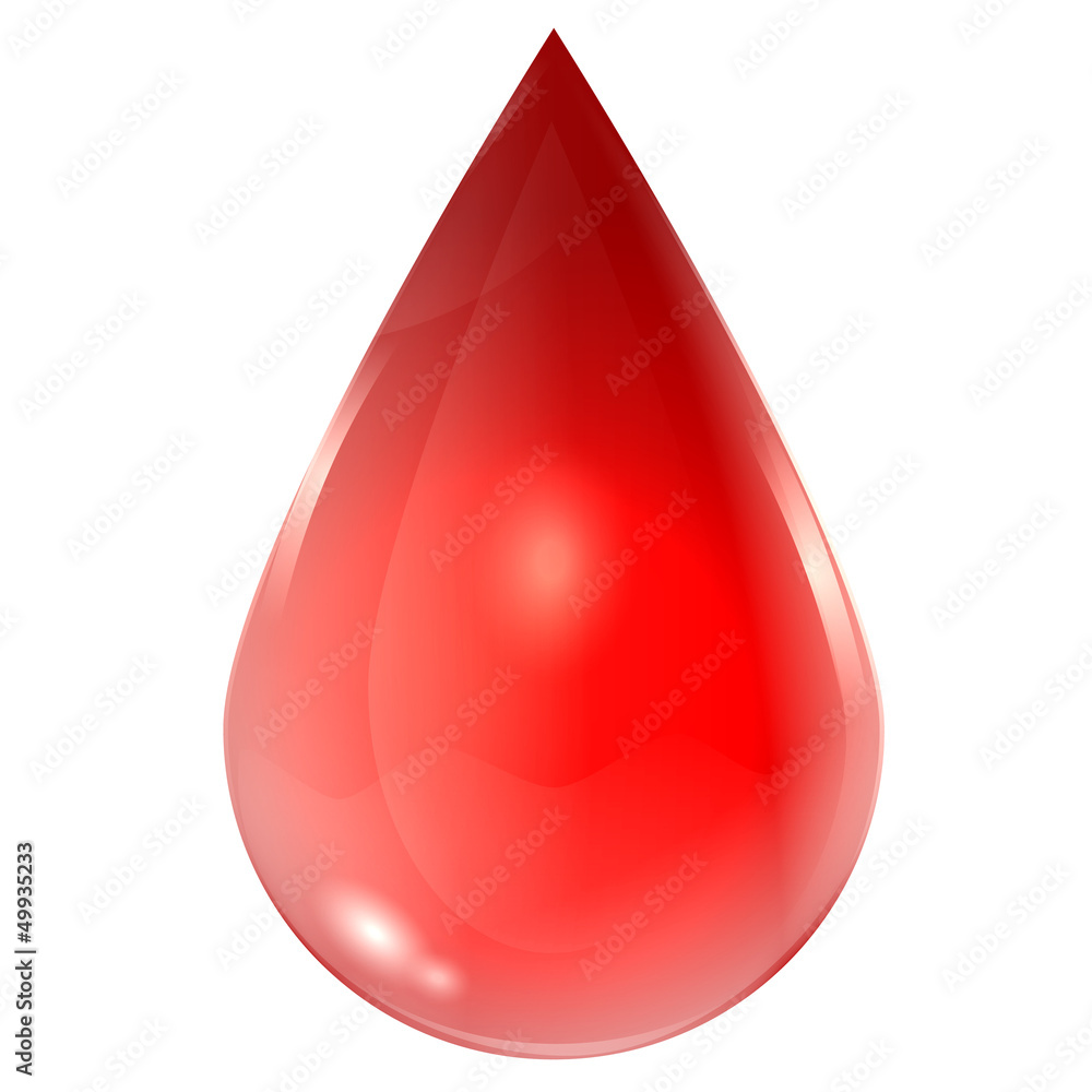 drop in red on a white background drop in red on a white background
