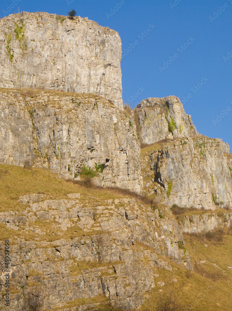 Cheddar Gorge Limestone rocks Somerset England
