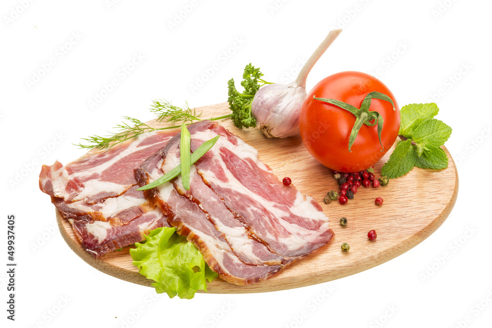 Bacon with vegetables