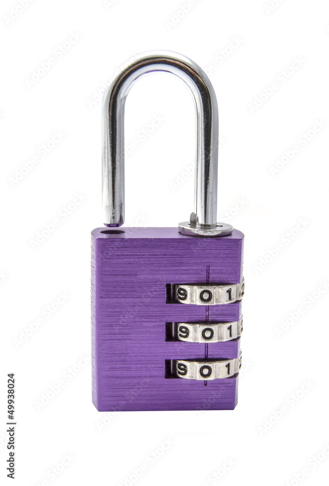 Combination padlock isolated on white Combination padlock isolated on white