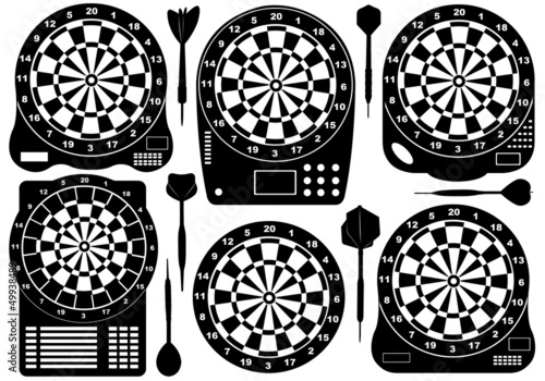 Set of electronic dartboards