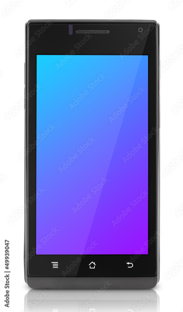 Touch screen mobile smart phone on white with clipping path Touch screen mobile smart phone on white with clipping path