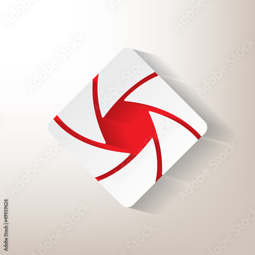 Sticker with an aperture design